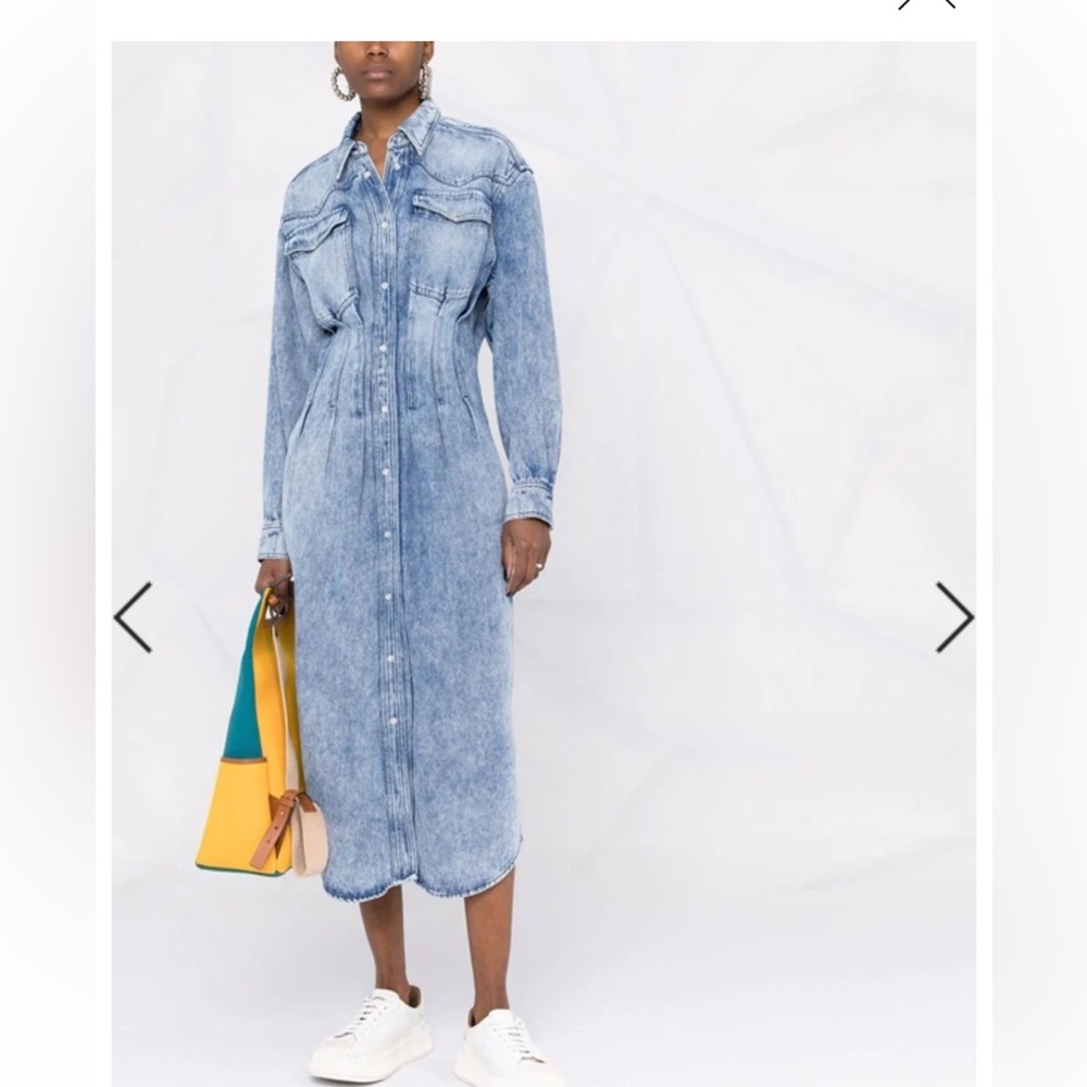 Isabel Marant Etoile Tomia Denim Shirt Midi Dress